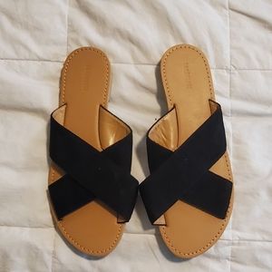 Black criss cross sandals